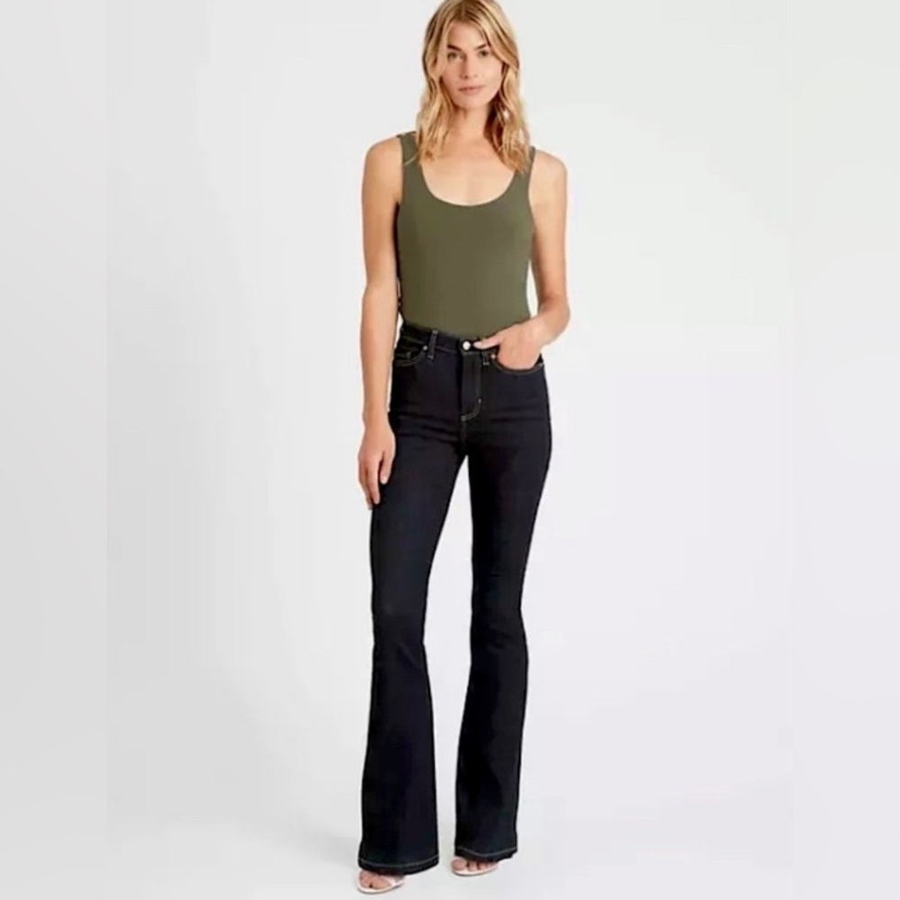 Banana Republic High Rise Full Flare Dark Rinse Wash Bell Bottoms 27